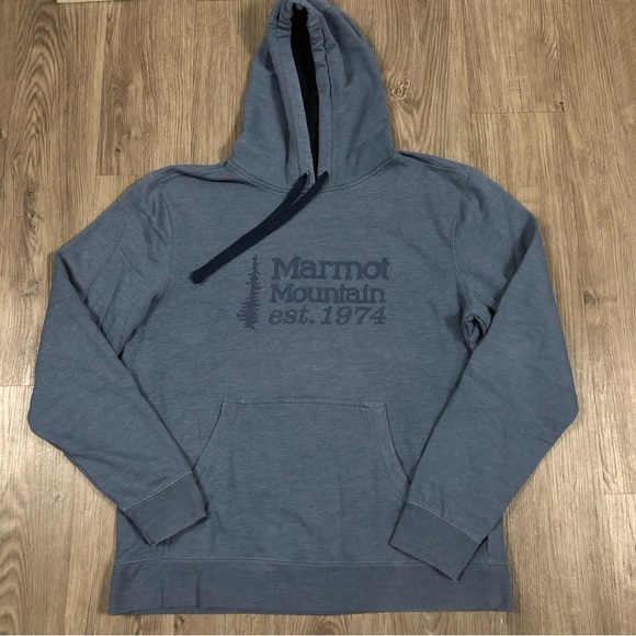 Marmot Other - Marmot Hoodie Sweatshirt Mens Large Blue Pullover Mountains Outdoor Hooded